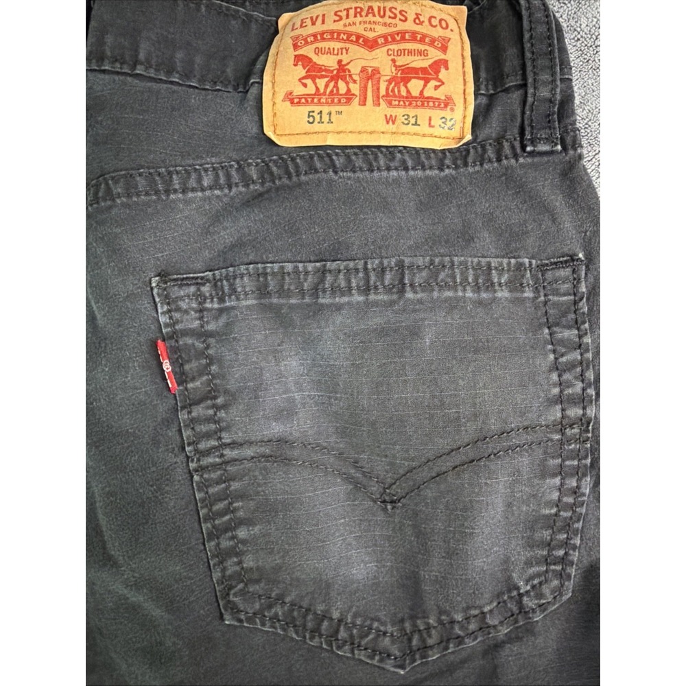 Levi's 511 Slim Fit Jeans Men's 31x32 Black Stretch Lightweight Denim